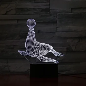 

Seal with Ball 3D Lamp 7 Color Led Night Lamps For Kids Touch Led Usb Table Lampara Lampe Baby Nightlight