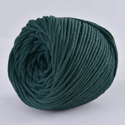 Deep Green 4 мм X ярдов, хлопок, шнур, цветная веревка, бежевая, скрученная, ручная работа, макраме, струна, сделай сам, свадебные, домашние текстильные украшения, поставка - Цвет: Deep Green
