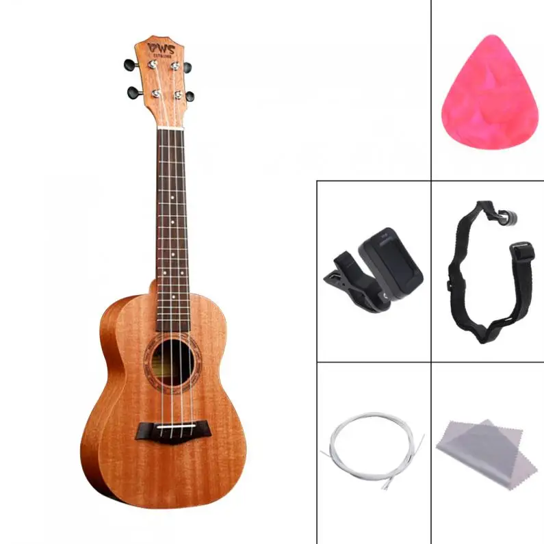 

23 Inch Concert Full Kits Ukulele Wood Hawaiian Four String Guitar Mahogany Wood Ukulele Christmas Gifts Ukulele