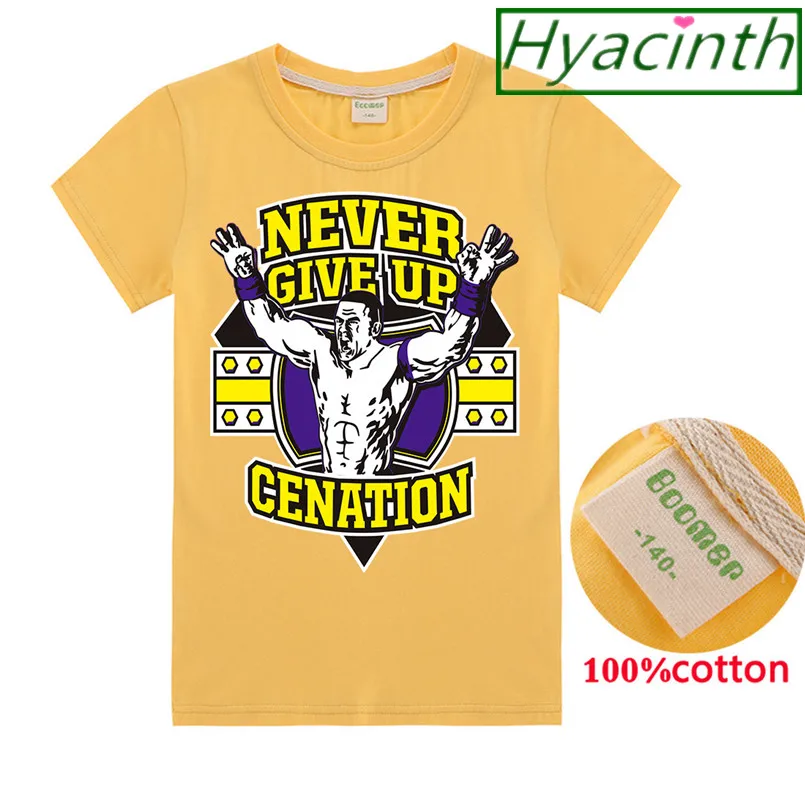WWE John Cena/детская футболка Топы для маленьких девочек, хлопковая футболка одежда для маленьких мальчиков, футболка с изображением истории игрушек Рождественская Одежда для мальчиков - Цвет: T1201-yellow