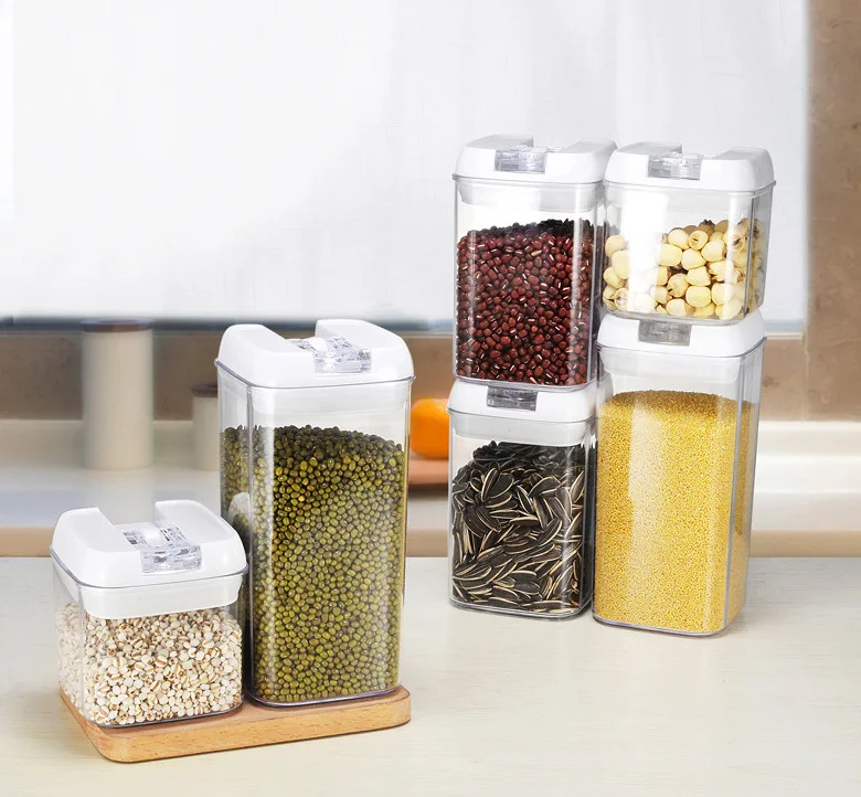 Емкость для хранения пищи покупка контейнер еды акриловый кухни многозернистая