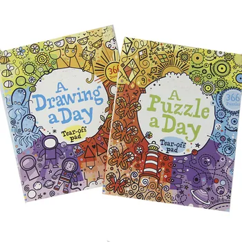 

2 Books A Drawing A Day + A Puzzle S Day English Picture Coloring Book Early Education English Reading Books for Children