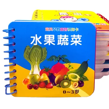 

12Pcs/Book Set Vegetables FruitChinese Learning Word Card Learning Card Early Childhood Education Children Game Word Pocket Card