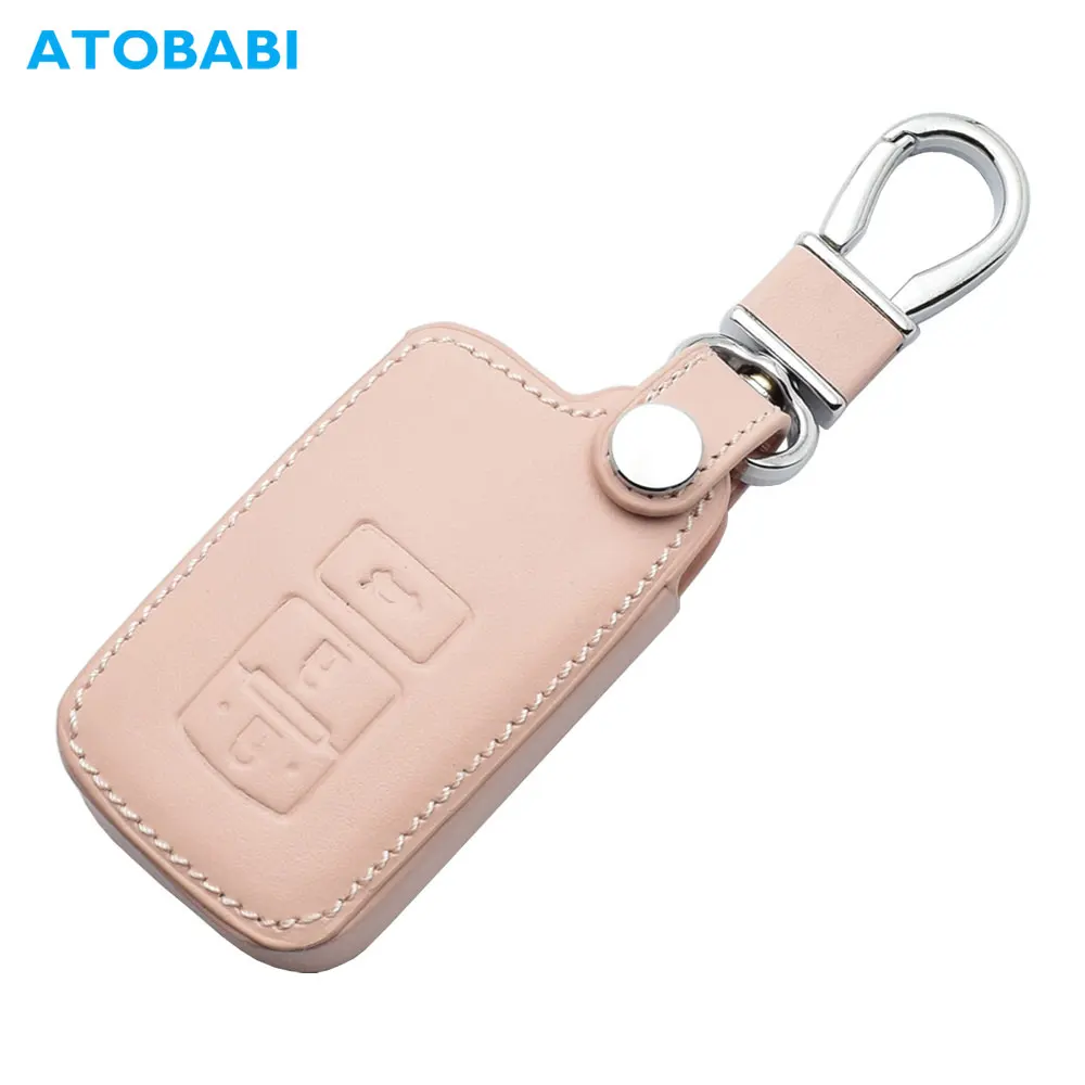 ATOBABI кожаный чехол для ключей от автомобиля для Toyota Corolla Camry RAV4 Highlander Prado Smart Remote Fob Shell чехол Брелок защитная сумка