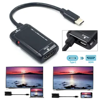 

USB-C Type C To HDMI Adapter USB 3.1 Male To Female Converter Cable For MHL Android Phone Tablet Type C to HDMI