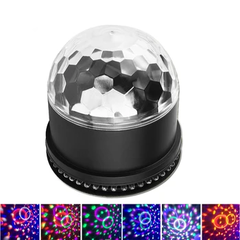 

Led Disco Light Muliti Color Changes Sound Actived RGBYWP 6 color Mini Rotating Magic Disco Ball Lights For DJ Dancing Show