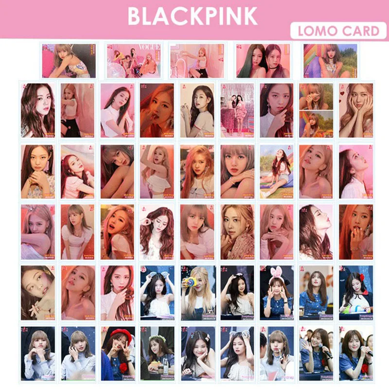 

54Shees/PACK KPOP BLACKPINK Girls Album Photo Card PVC Cards Self Made LOMO Card Photocard Stationery