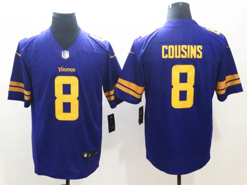 AS PICTURE Сшитые мужчины Миннесота Кирк Cousins Harrison Smith Adam Thielen Stefon Diggs Vapor Untouchable Limited игрок Джерси - Цвет: AS PICTURE