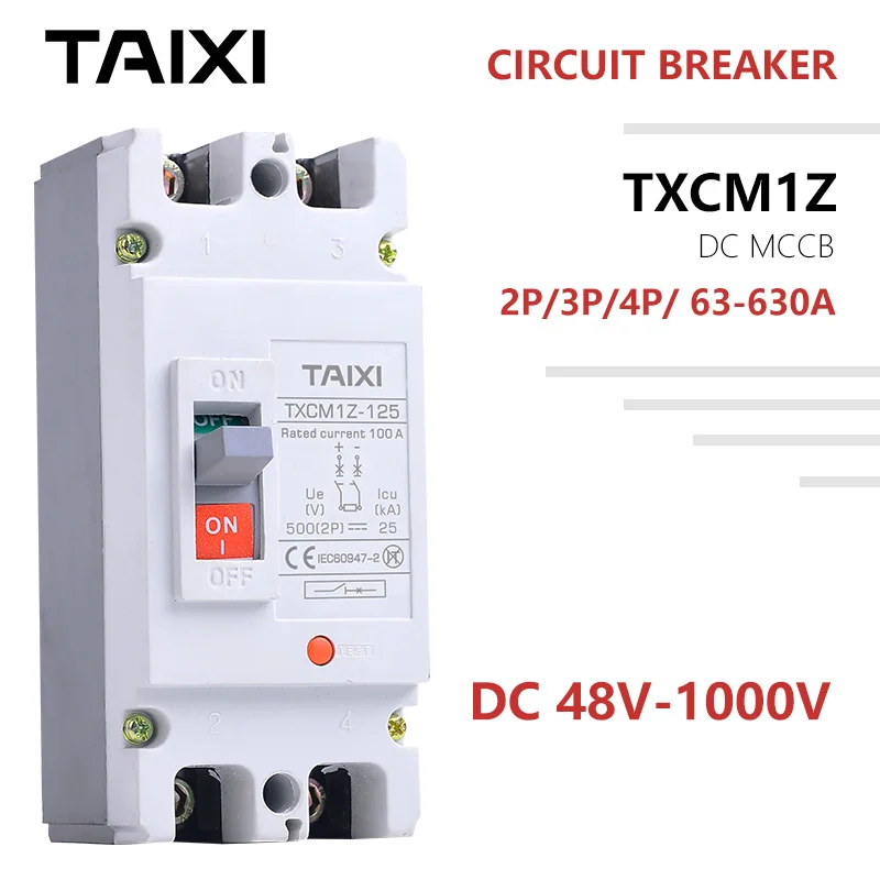 Автоматический выключатель постоянного тока Mccb 2P 3 4 полюса 48V 72V 96V 200V 250V 750V 1000V