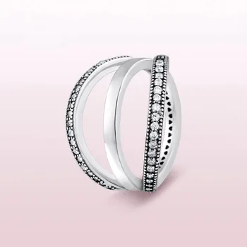 

Free Shipping Real 925 Sterling Silver Ring Flip Heart Zircon Ring Pan Rings For Women's Gift Banquet Jewelry
