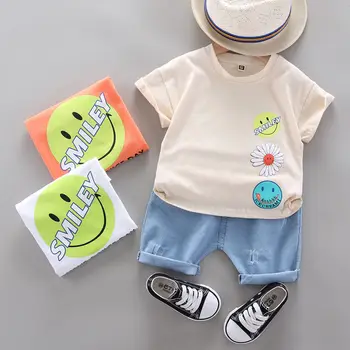 

2020 New Summer Baby Girls Boy Clothing Toddler Casual Infant Clothes Suits T Shirt Strap Shorts 2Pcs/Sets Kids Children Costume