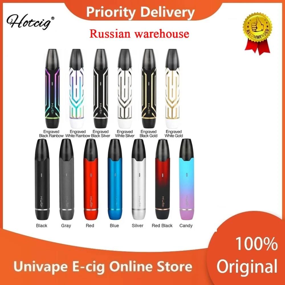Günstige Neue Hotcig Kubi Pod Starter Kit mit 550mAh Batterie 1,7 ml Nachfüllbare Patrone 1.8ohm Spule E cig Vape Kit VS Hotcig Kubi Kit