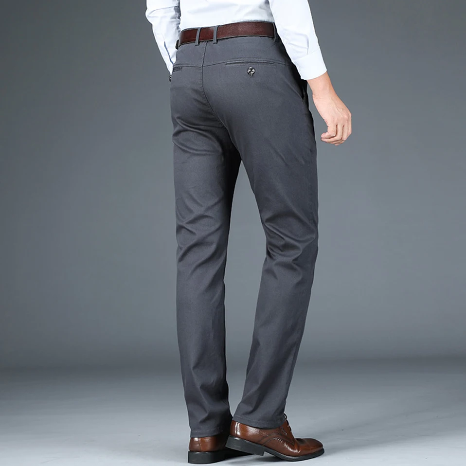 NIGRITY мужская мода бизнес случайные длинные брюки мужские эластичные прямые формальные брюки