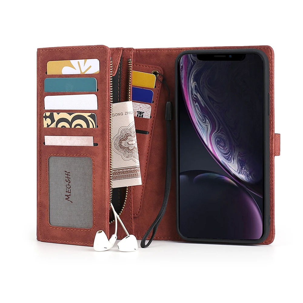 Чехол Кошелек для Huawei Mate 30 pro кожаный кошелек на молнии премиум класса съемный