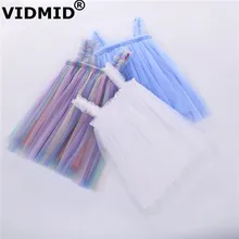 VIDMID/платье-майка для маленьких девочек Хлопковое летнее милое кружевное платье для девочек детская одежда без рукавов для девочек 7065