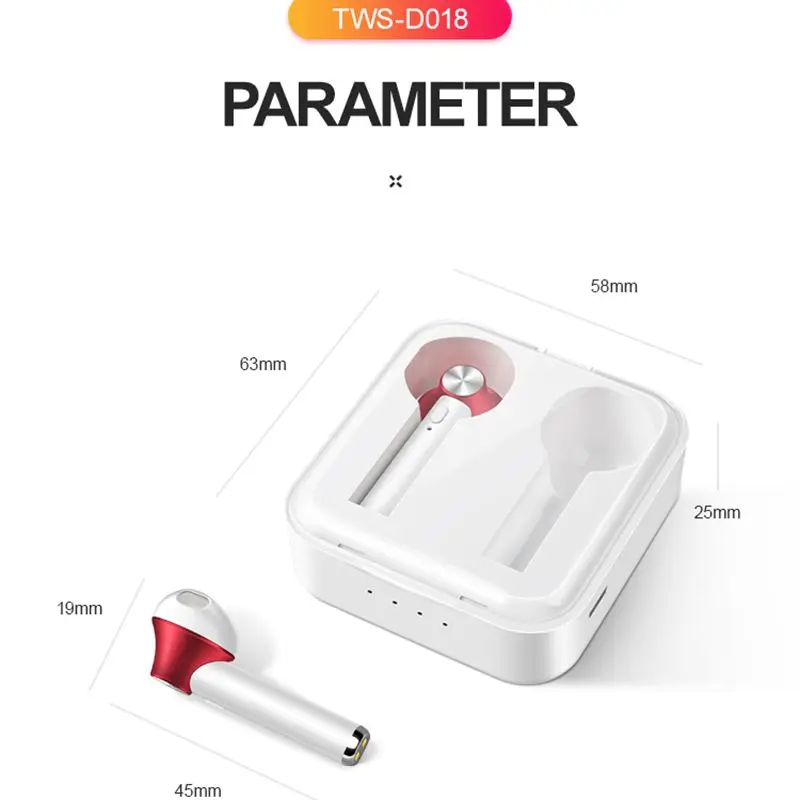 CLAITE, D018, TWS, bluetooth 5,0, наушники, мини, Binaura, вызов, 3D стерео, бас, мощный дисплей, Спортивная гарнитура с микрофоном для Xiaomi, huawei