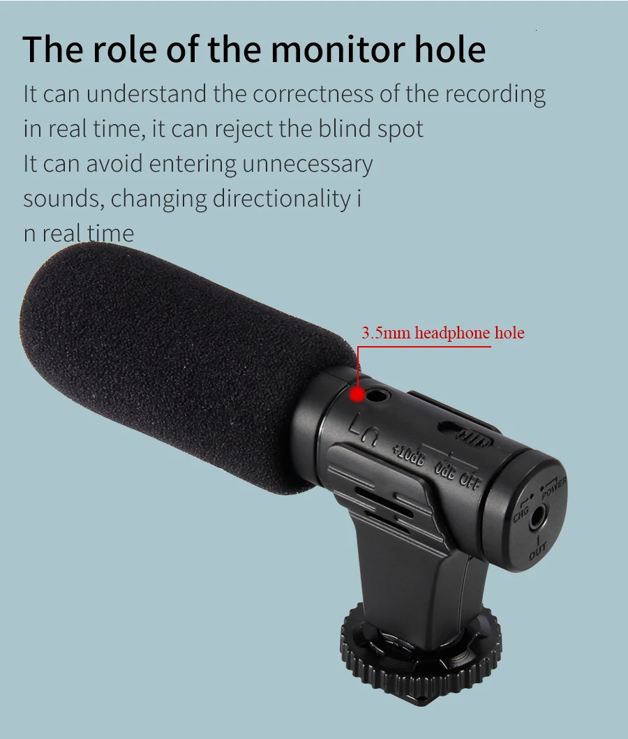 Высокое качество супер низкий уровень шума фотография интервью цифровой видео Запись микрофон для камеры телефона GoPro Спортивная камера