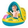 Baby Sunshade Swimming Ring Inflatable Pool Sheltered Pool Toy With Steering Wheel Safety Seat Baby Water Sports For Beach Sea 2