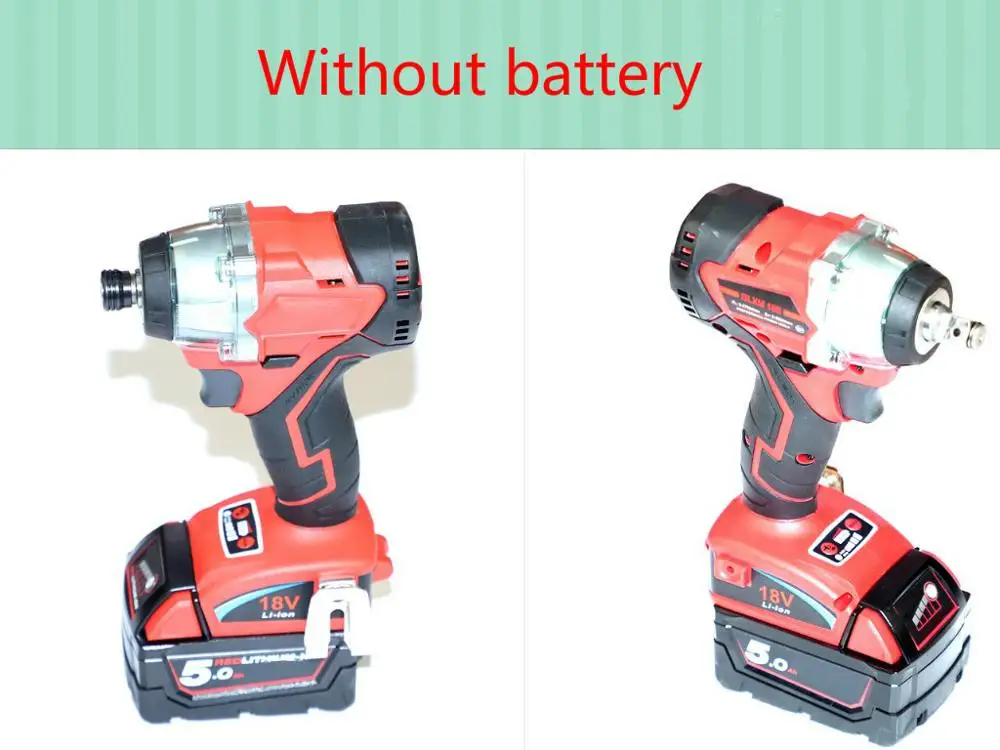 Cheapest For 18V Milwaukee Torque Wrench screwdriver brushless motor Cordless Impact Wrench Power tool without battery