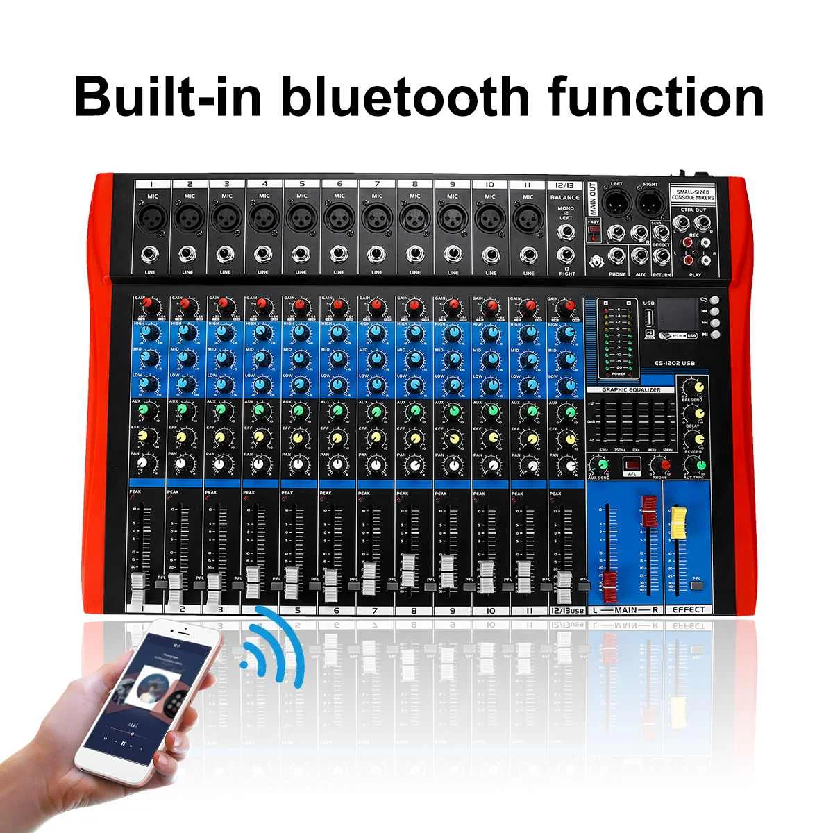  6/8/12 canali Mixing console mixer audio interfaccia mixer digitale bluetooth USB di ricarica Audio