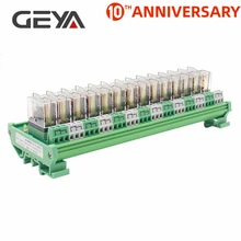 GEYA NG2R 14 Channel Relay Module Din Rail Mounted 1 SPDT Replaceable Relay Board PLC Omron Relay 20 way relay module omron omron 10a multi channel solid state relay plc amplifier board