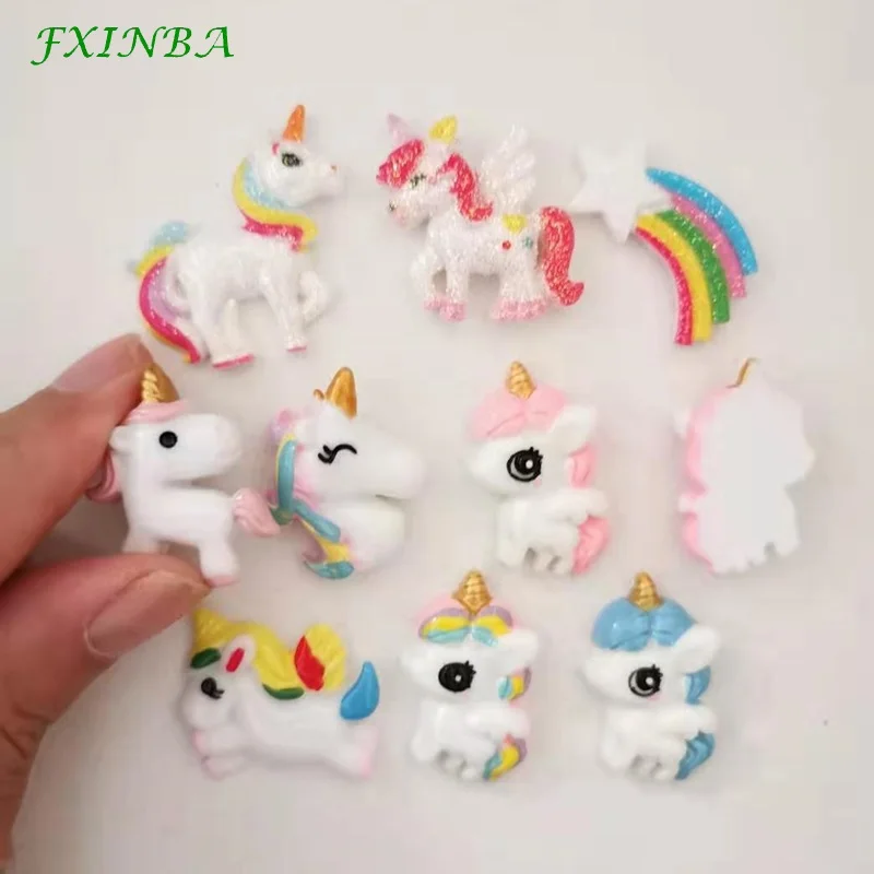 

FXINBA 1 Piece Unicorn Charms For Slime Filler DIY Ornament Phone Decor Resin Slime Charms Lizun Mud Clay Slime Supplies Toys