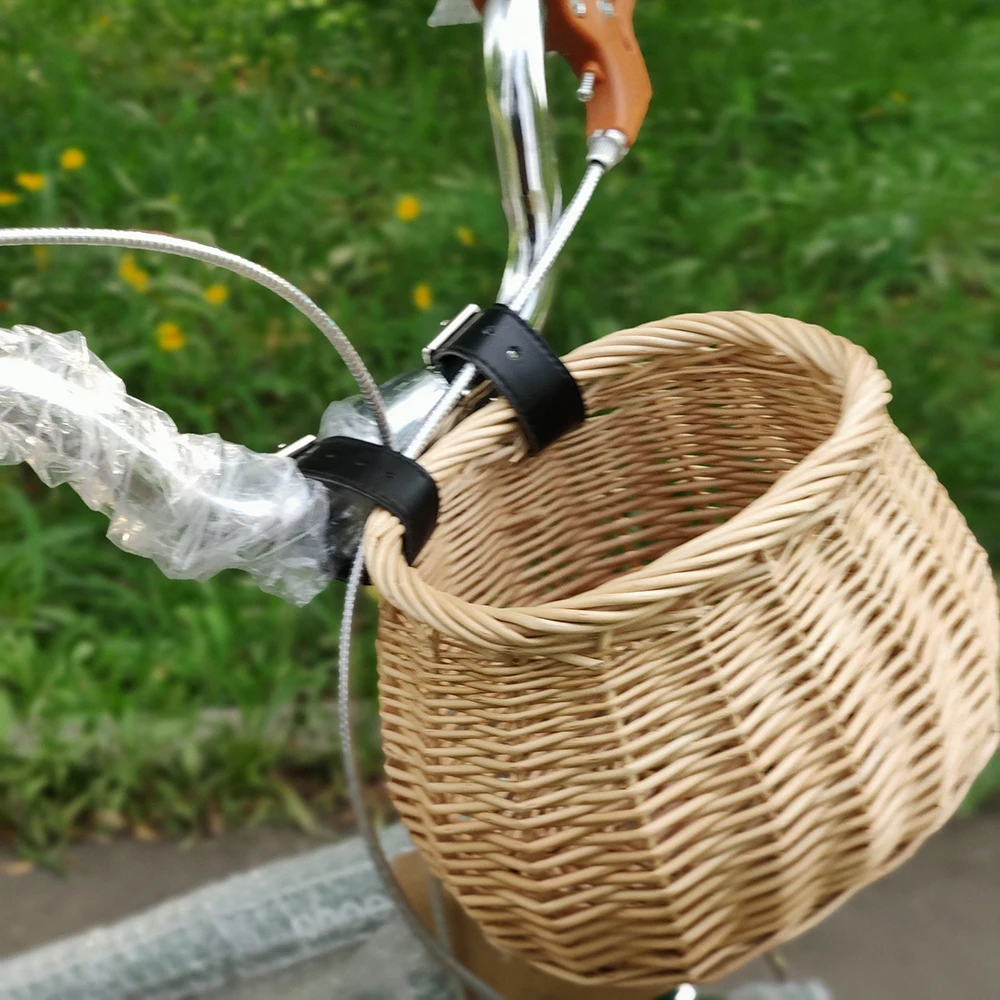 Wicker MTB Bicycle Front Basket Shopping Fishing Basket Road Bike Front