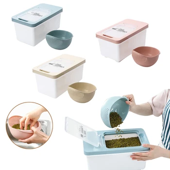 

Household Rice Storage Kitchen Containers Flip Cover Sealed Multi-function Rice Bucket Storage Box Kitchen Storage Box Dropship