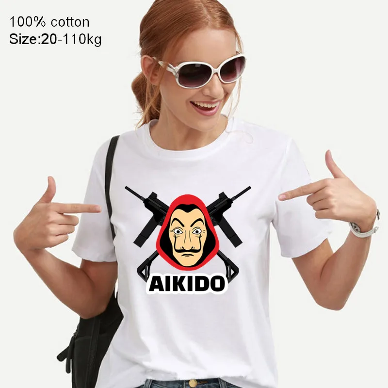 Футболка женская с коротким рукавом бумажный дом | Женская одежда