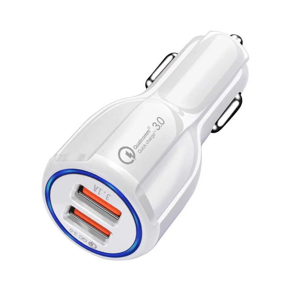 QC3.0 Certified Quick Charge Dual Accessory Charger Phone 2 Fast 36W Mobile for USB Car Port
