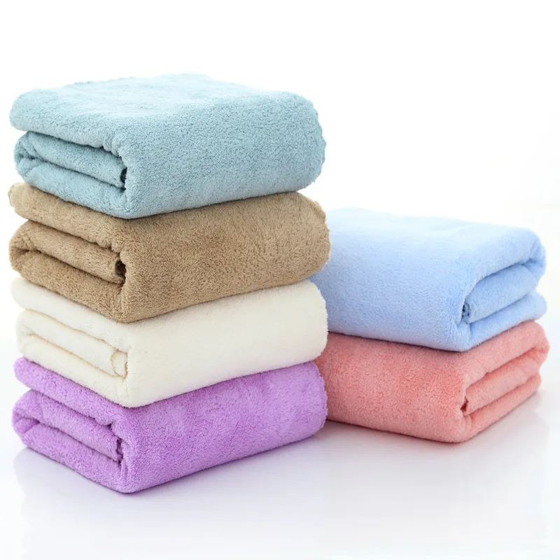 Towel Soft Bamboo Coral Velvet Bath Adult Absorbent Microfiber Washcloth Set New 