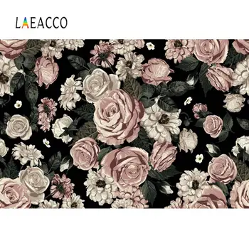 

Laeacco Watercolor Flowers Damask Seamless Birthday Party Scenic Photography Background Photo Backdrop Photophone Photo Studio