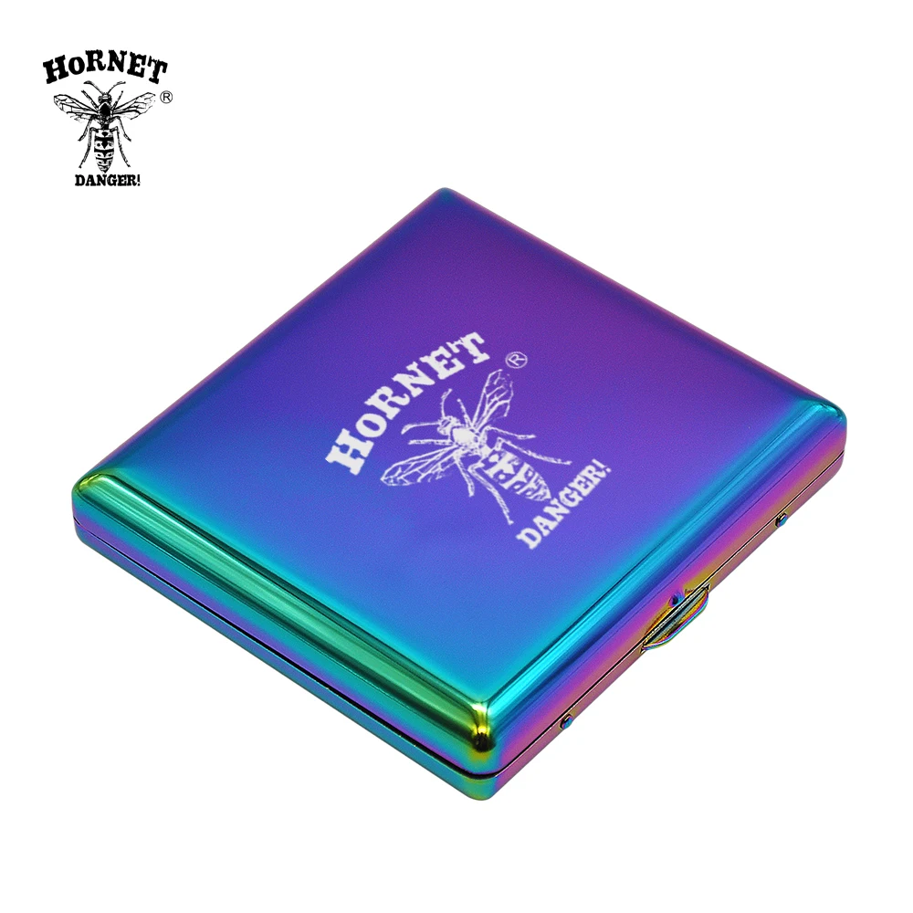 Цветной металлический чехол для сигареты HORNET 20 обычного размера (85 мм * 8 мм) с 2