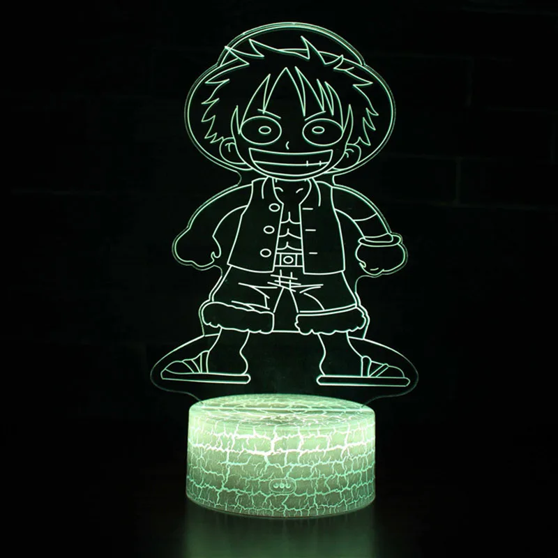 Novelty Lighting One Piece Anime 3D illusion LED Lamp Luffy Zoro Model Night LightsKids Room Decoration Creative Christmas Gifts - Color: MY-242