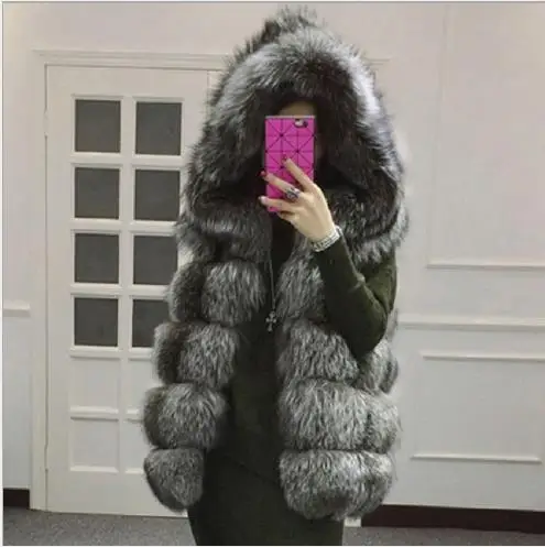 Mink 2019 Winter Women's Faux Fur Coat Artificial Vest Furry Vests Femme Jackets Plus Size Fake Gilet Z40 | Женская одежда