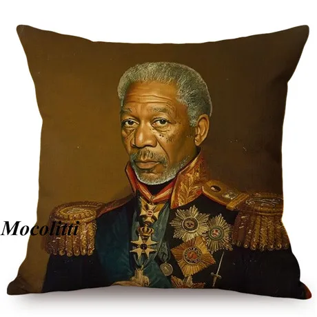 Military Generals Oil Painting Art Decorative Throw Pillow Case Celebrity Star General Costume Design Bedroom Sofa Cushion Cover K177-4