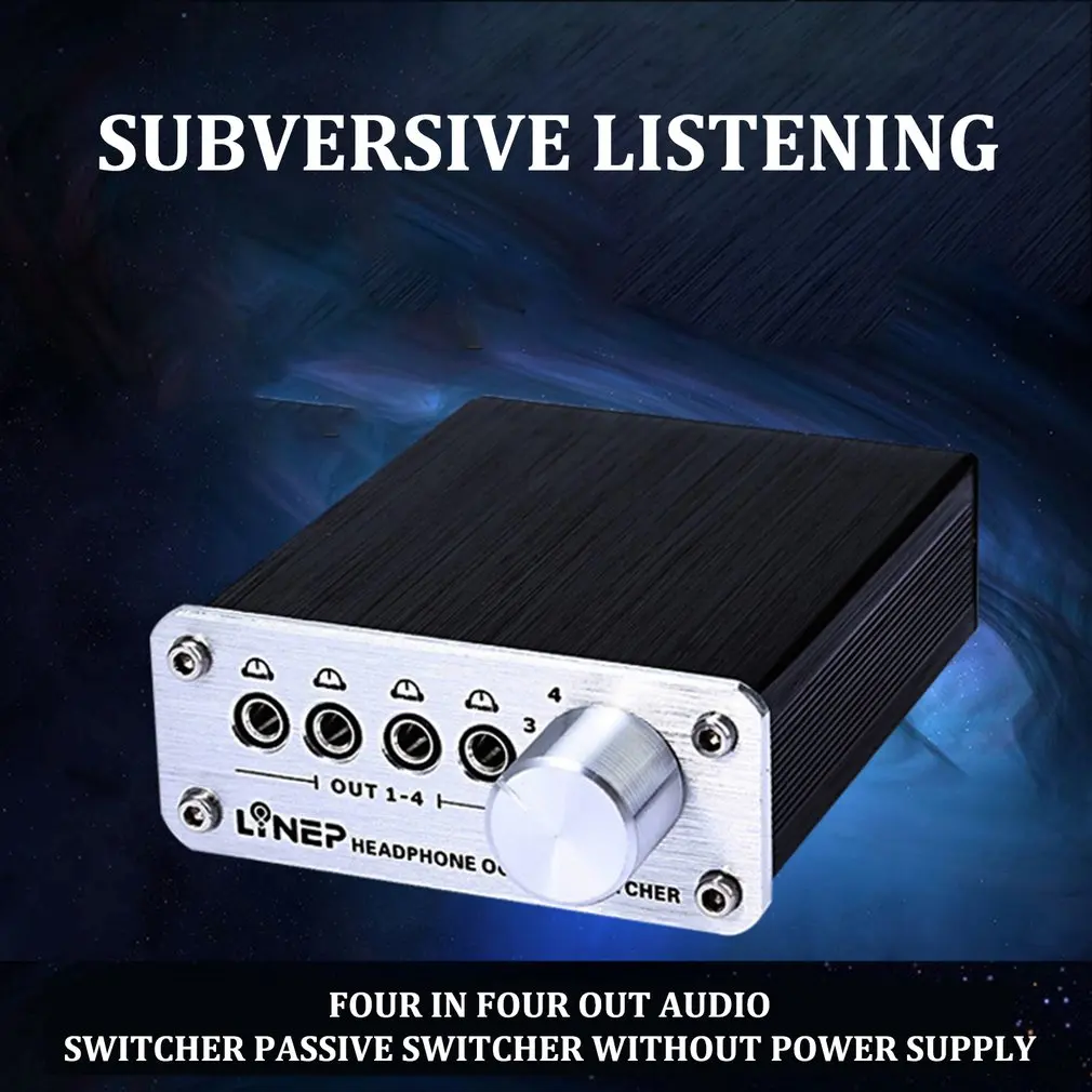 A985 4 Input 4 Output Audio Signal Switcher MP3 Headphone Switch for Television DVD VCDTV Headphone Audio Signal Switch Switcher