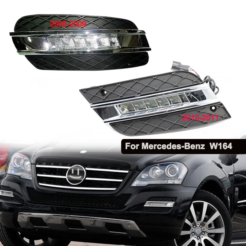 

Для Mercedes Benz W164 ML-класс 2009-2011 ML280 светодиодсветодиодный дневные ходовые огни, Белые Водонепроницаемые Внешние светодиодные фонари, белая