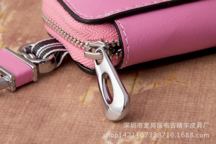 Cross Border Supply of Goods Genuine Leather Car Key Bag Universal Vehicle Models Key Bag Transparent Button Zipper Key Leather