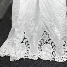 Хлопковая кружевная ткань с вышивкой швейцарская хлопчатобумажная вуаль кружева для одежды белый двойной гребешок 130 см
