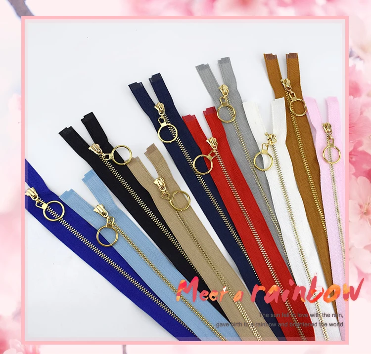 Meetee 2/5 шт. 40-70 см 3# металлическая молния с открытым концом автоматической блокировки с золотыми зубьями, застежка-молния для шитья одежды аксессуары DIY сумки куртка Материал