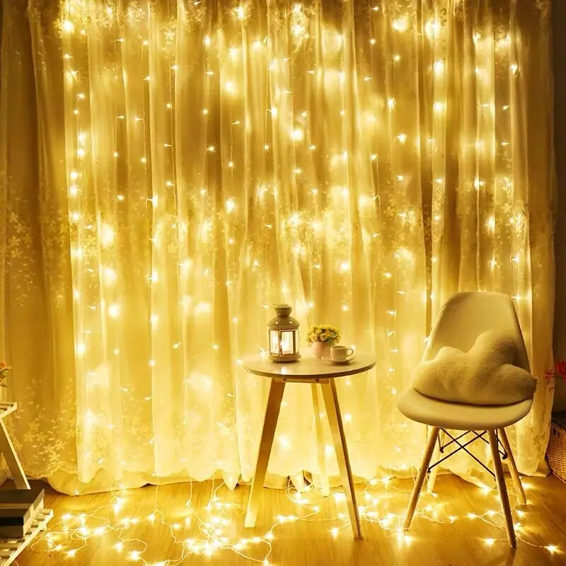 

300LED Curtain Lighting String Home Outdoor Holiday Christmas Decorative Wedding String Fairy Curtain Garlands Strip Party Light