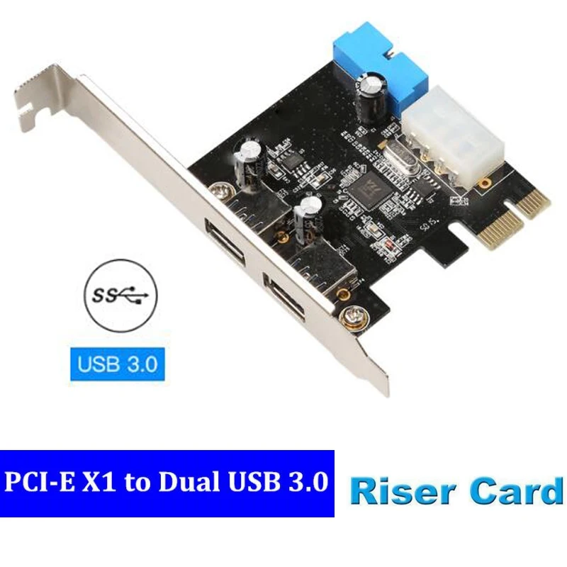 PCI Express USB 3,0 2 Порты спереди Панель с Управление карта адаптер 4-контактный& 20-контактный разъем PCI Express адаптер конвертера карт