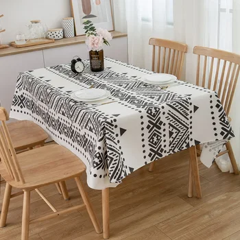 

Table Cloth Home Moroccan Style Rectangular Cover Geometric Pattern Elegant Kitchen Decorative Restaurant Washable Reusable
