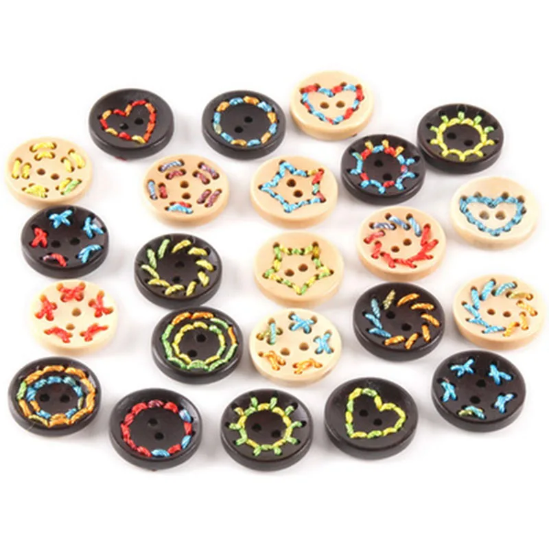 

Wooden children's cartoon buttons 2-hole clothing accessories sewing DIY decorative buttons