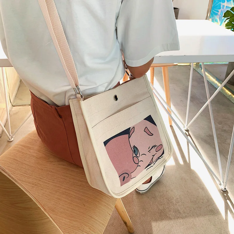

Summer canvas bag handbag 2019 new wave Korean version of the wild Messenger bag shoulder Japanese girl small cloth bag