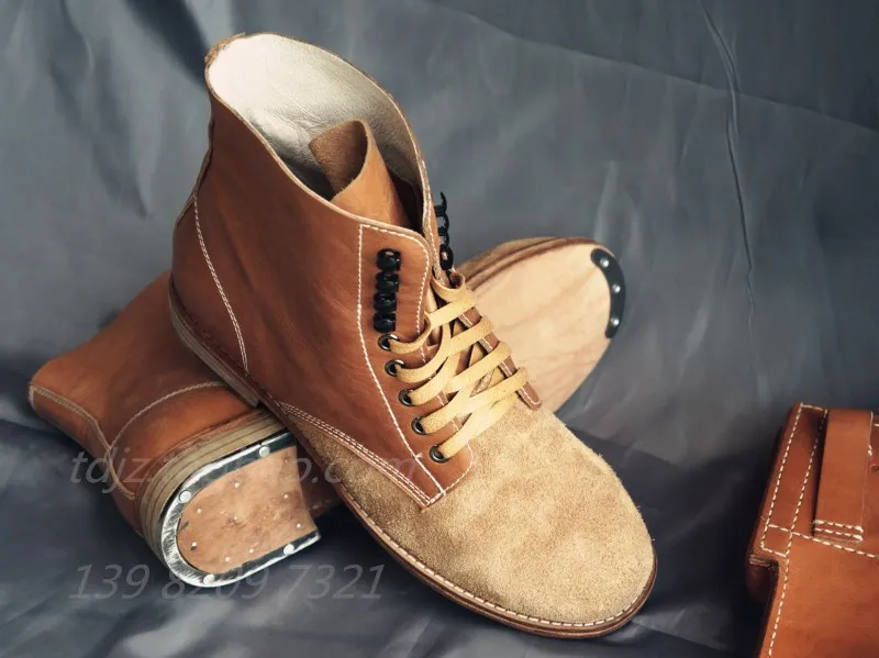 Germany WWII M37 EM/NCO'S black ANKLE BOOTS Leather sole