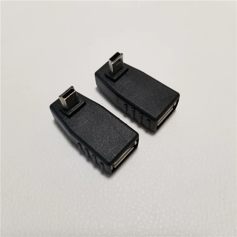 1 пара USB вверх вниз 90 градусов правый угол мини B папа к A Женский OTG адаптер разъем
