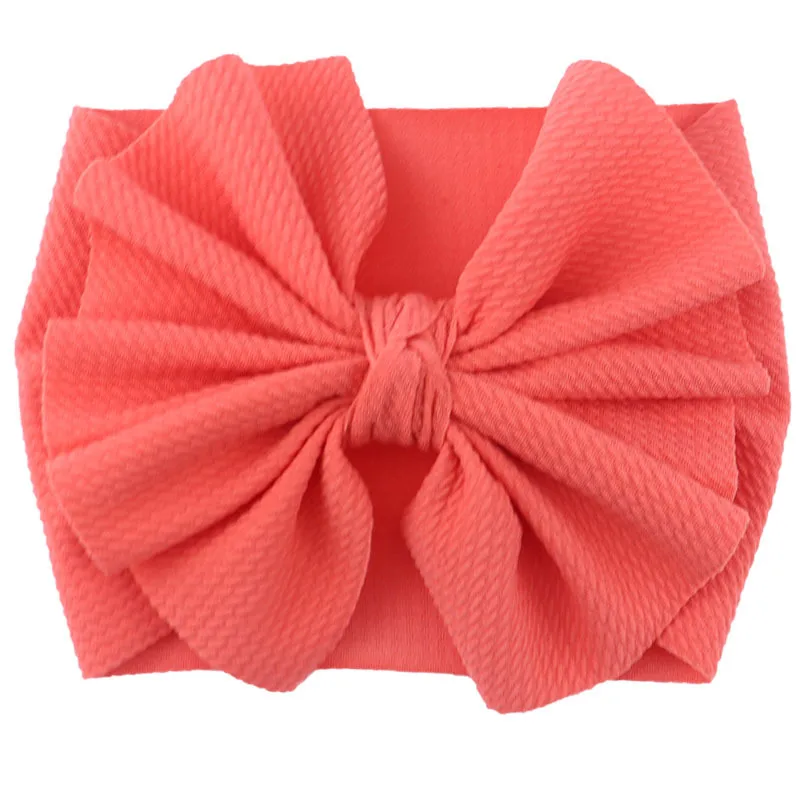 21 watermelon red Baby Hairband Headwrap Large Bow Elastic Baby Headband Baby Girl Headbands Bandeau Bebe Fille Baby Turban Baby Hair Accessories - Цвет: 21 watermelon red