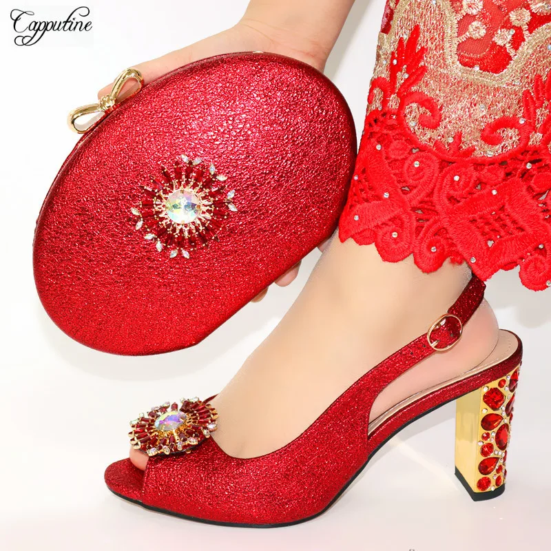 red shoes and purse